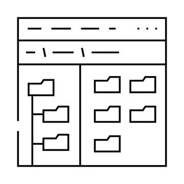 Directory folder line icon vector illustration Stock Illustration