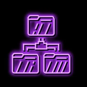 Directory folder neon glow icon illustration Stock Illustration