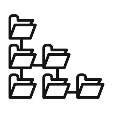 Directory Folder Tree Icon Perfect for Data Management Stockillustratie