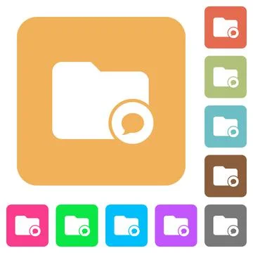 Directory notifications rounded square flat icons 스톡 일러스트