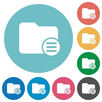 Directory options flat round icons Stock Illustration