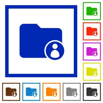 Directory owner flat framed icons Illustrazione stock