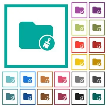 Directory paste flat color icons with quadrant frames Stockillustratie
