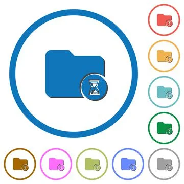 Directory processing icons with shadows and outlines イラスト素材