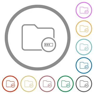 Directory processing outline flat icons with outlines Illustrazione stock