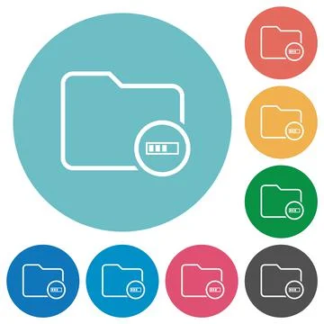 Directory processing outline flat round icons Stock Illustration