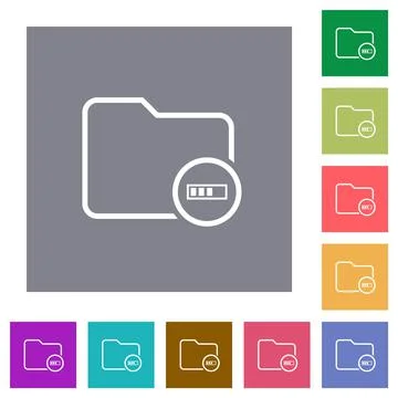 Directory processing outline square flat icons Stock Illustration