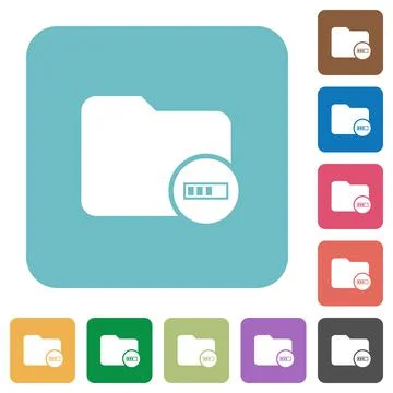 Directory processing rounded square flat icons Stock Illustration