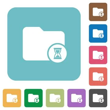 Directory processing rounded square flat icons Stock Illustration