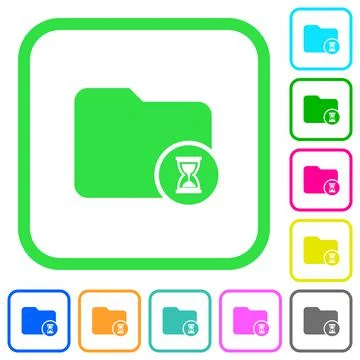 Directory processing vivid colored flat icons Stock Illustration