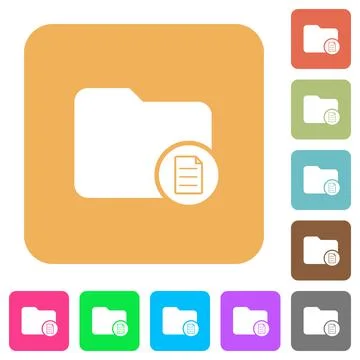 Directory properties rounded square flat icons Stock Illustration