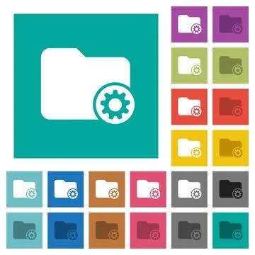Directory settings square flat multi colored icons Stockillustratie