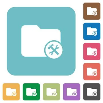 Directory tools rounded square flat icons 스톡 일러스트