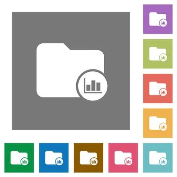 Directory usage statistics square flat icons 스톡 일러스트