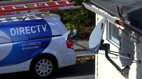 DIRECTV Dish installed on home Stock Footage 43494967