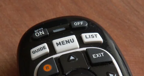 DirecTV Remote - Close Up of Power Buttons Stock Footage 92216691