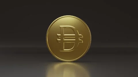 Dirham coin spinning on a black background. Looping video. 3D animation. Vídeos de archivo 329972925