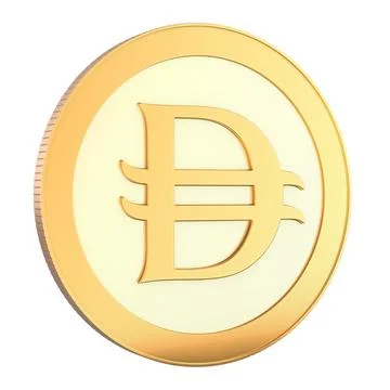 Dirham, gold coin. 3D rendering Stock Illustration