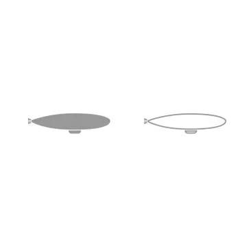 Dirigible grey set icon . Stock Illustration