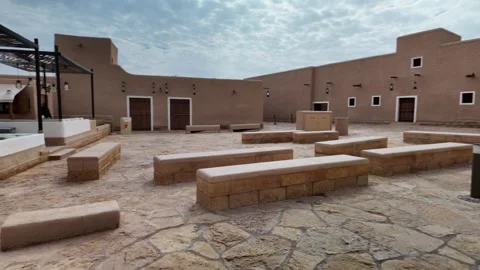 Diriyah historical town mud-brick architecture in Riyadh Saudi Arabia Stock Footage 304491644