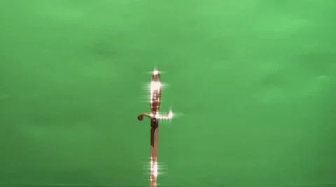 Dirk stuck to the subject on a green background Stock Footage 978684