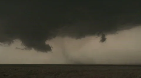 Dirt and dust with developing tornado under storm Video stock 457409