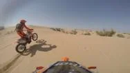 Dirt Bike Desert Riding Pov 1 Stock Footage