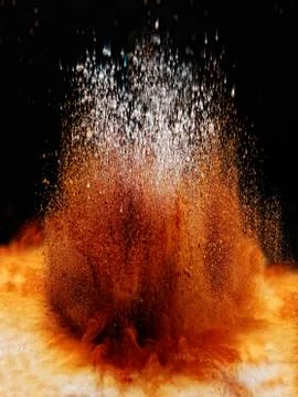 Dirt exploding on ground Stock Photos