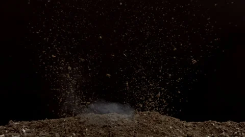 Dirt explosion, slow motion Stock Footage