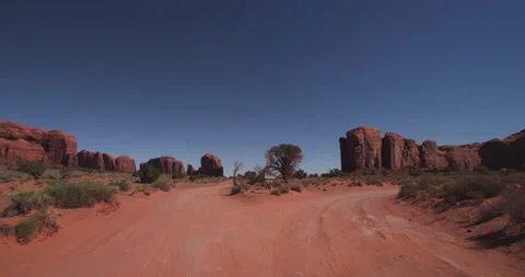 Dirt Fork in the Road Monument Valley Arizona Stock Footage 209186594
