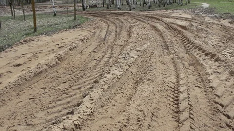 A dirt path. Dirty road tracks. Old fashion road Video stock 129579001