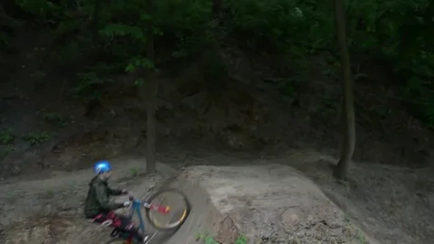 Dirt riding in the forest slow motion Stock Footage 77225230