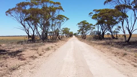 Dirt road in dry outback Stock Footage 306947306