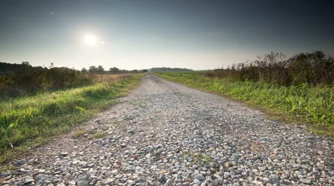 Dirt road sunset slider move timelapse Video stock 61320833