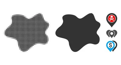 Dirt Spot Halftone and Solid Icon Stock Illustration