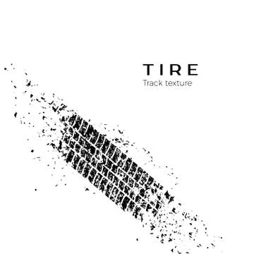 Dirt track from the car wheel protector. Tire track silhouette. Grunge tire t Stock Illustration