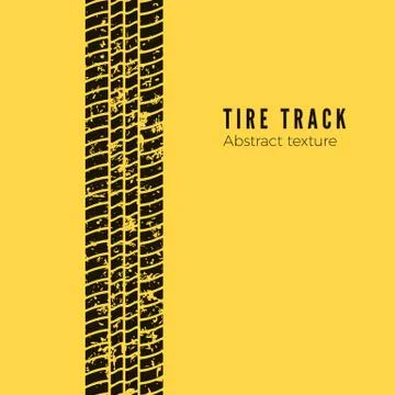 Dirt track from the car wheel protector. Tire track silhouette. Black tire tr Stock Illustration