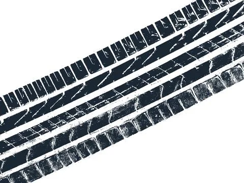 Dirt track from the car wheel protector. Stock Illustration