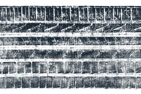 Dirt track from the car wheel protector. Stock Illustration