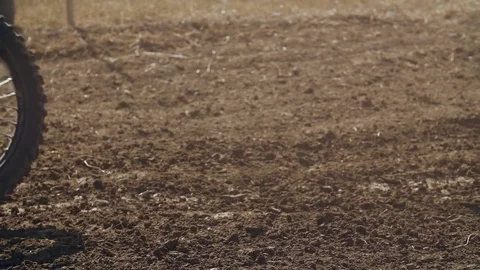 Dirt From Under the Biker Wheels Stock Footage