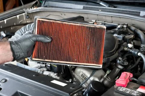 Dirty air filter Stock Photos