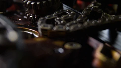 Dirty and broken engine parts close up Video stock 128414822