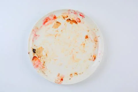 Dirty and empty dish Stock Photos