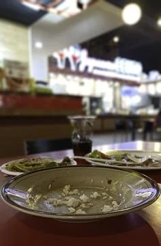Dirty and Empty Plates 写真素材