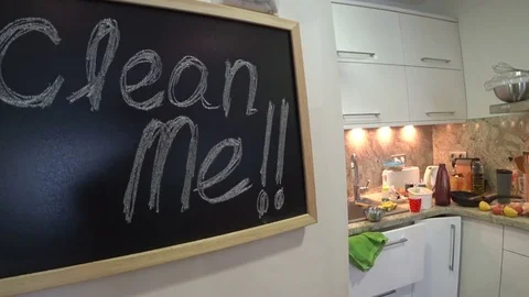 Dirty and messy kitchen 2 Stock Footage 80805584