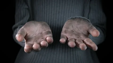 Dirty arms for begging. Stock Footage 279254269