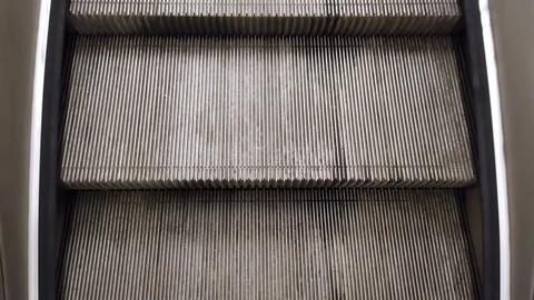 Dirty Automatic Escalator going up POV Stock Footage 102449661