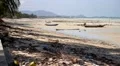 Dirty Beach with Old Fishing Boats. HD Footage