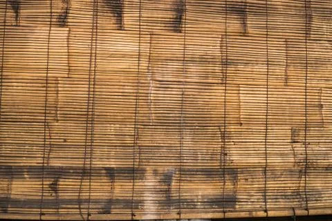 Dirty blinds made of bamboo -abstract background Stock Photos
