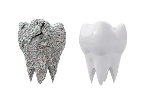 Dirty broken molar tooth Stock Illustration